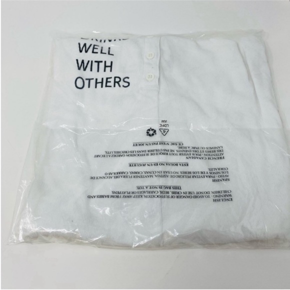 NWT Revolve Daydream Nation Drinks Well Bodysuit White/Black Lettering Small - Picture 7 of 9